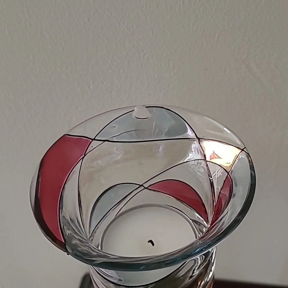 Glass candle holders lot of 3